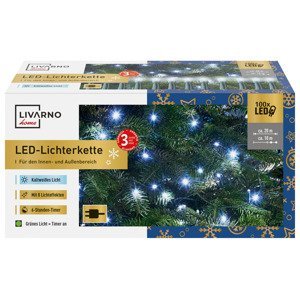LIVARNO home Světelný LED řetěz, 100 LED (studená bílá)