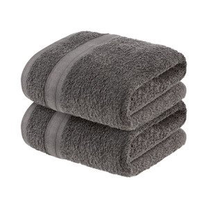 LIVARNO home Froté ručník, 50 x 100 cm, 2 kusy (šedá)