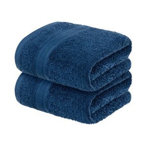 LIVARNO home Froté ručník, 50 x 100 cm, 2 kusy (tmavě modrá)