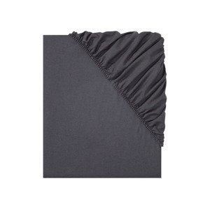 LIVARNO home Napínací prostěradlo z jemného flanelu, 90-100 x 200 cm (tmavě šedá)