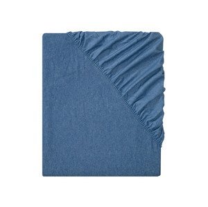 LIVARNO home Napínací prostěradlo z jemného flanelu,  (tmavě modrá)