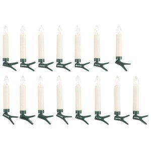LIVARNO home LED svíčky na vánoční stromek, 15 kusů (krémová)