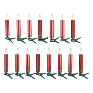 LIVARNO home LED svíčky na vánoční stromek, 15 kusů (červená)