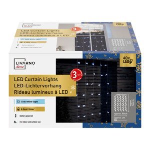 LIVARNO home Světelný LED závěs, 40 LED (sněhová vločka)