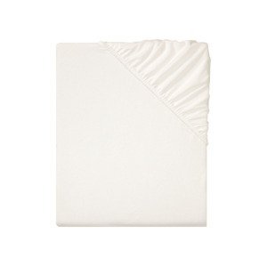 LIVARNO home Fleecové napínací prostěradlo, 180-200 x (bílá/šedá)