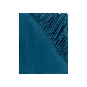 LIVARNO home Plyšové napínací prostěradlo, 180-200 x  (modrá)