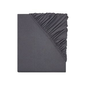 LIVARNO home Žerzejové napínací prostěradlo, 90-100 x (tmavě šedá)