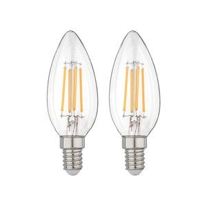 LIVARNO home Filamentová LED žárovka (E14 / svíčka, 2 kusy)