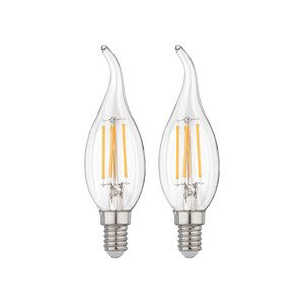 LIVARNO home Filamentová LED žárovka (E14 / plamen svíčky, 2 kusy)