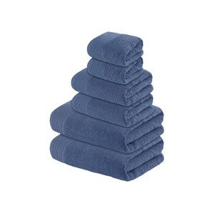 LIVARNO home Sada froté ručníků, 6dílná (modrá)