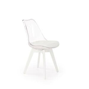 Halmar Jídelní židle K245, bílá/průhledná