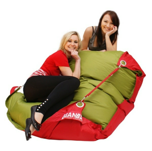 BeanBag Sedací vak 189x140 duo scarlet rose - green frog