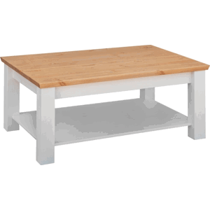 Konferenční stolek Marone Klasik - velký, dekor bílá-dřevo, masiv, borovice
