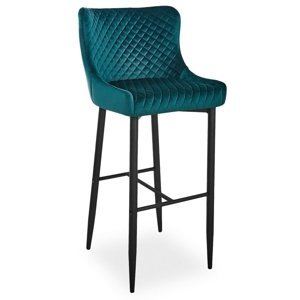 CASARREDO Barová židle TIAN B H-1 VELVET zelená/černá