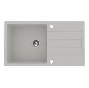 CASARREDO Pyragranitový dřez SPARTA PLUS LUX 1B 1D (78x48) grey