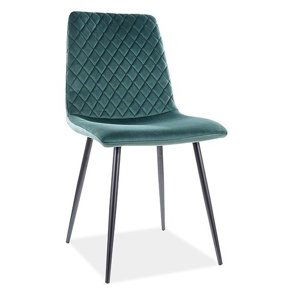 CASARREDO Jídelní čalouněná židle ILJA VELVET zelená/černá