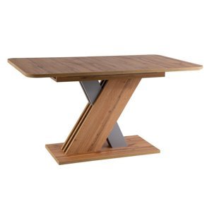 CASARREDO Jídelní stůl rozkládací XELY 140 (180) x 85 dub wotan/stříbrná