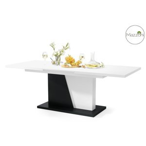 CASARREDO Jídelní rozkládací stůl NOBLE NOIR 160x90 cm bílá/černá