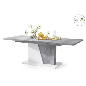 CASARREDO Jídelní rozkládací stůl NOBLE NOIR 160x90 cm beton/bílá