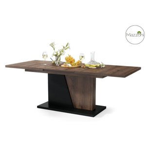 CASARREDO Jídelní rozkládací stůl NOBLE NOIR 160x90 cm dub/černá