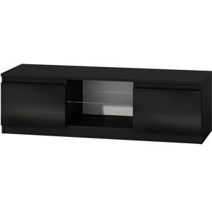 FALCO TV stolek Malvína 140 černá/černý lesk/LED