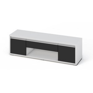 CASARREDO Televizní stolek SOLETO bílá/černý lesk