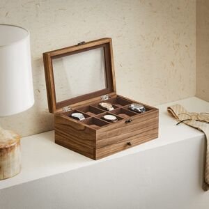 Dřevěný box na hodinky a šperky skleněné víko