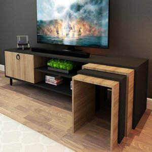 Televizní stolek ZIGON dub černá