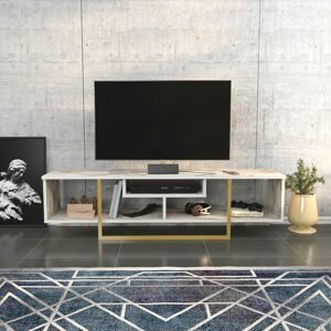 Televizní stolek ASAL 150 zlatý bílý