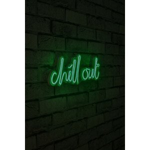 Nástěnná dekorace s LED osvětlením CHILL OUT zelená