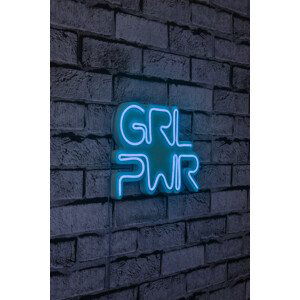 Nástěnná dekorace s LED osvětlením GIRL POWER modrá