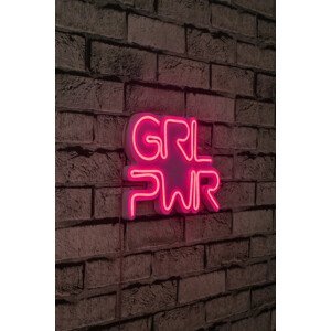 Nástěnná dekorace s led osvětlením GRL PWR růžová 36 cm