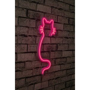 Nástěnná dekorace s LED osvětlením CAT růžová