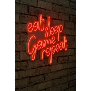 Dekorativní LED osvětlení červené EAT SLEEP GAME REPEAT