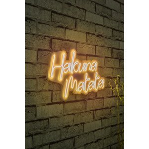 Nástěnná dekorace s LED osvětlením HAKUNA MATATA žlutá