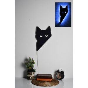 Nástěnná dekorace CAT s LED osvětlením modrá