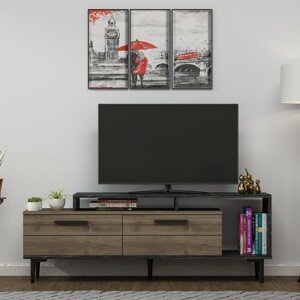 Televizní stolek NIVA ořech černý mramor