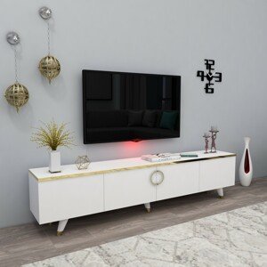 Televizní stolek LUXIA bílá zlatá