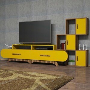 Televizní stolek FLORA S ořech žlutá