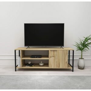 Televizní stolek BOND světlé dřevo černý