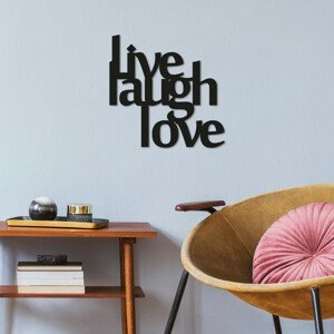 Nástěnná dekorace kov LIVE, LAUGH a LOVE 50 x 50 cm