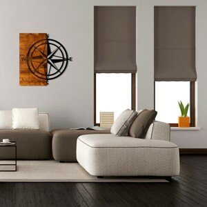Nástěnná dekorace dřevo SMĚROVÁ RŮŽICE 58 x 58 cm