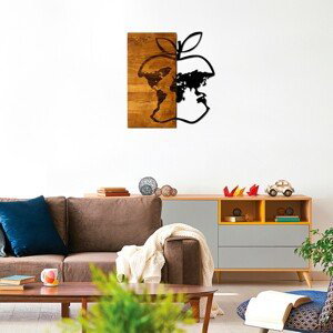 Nástěnná dekorace dřevo PLANETA JABLKO 54 x 58 cm