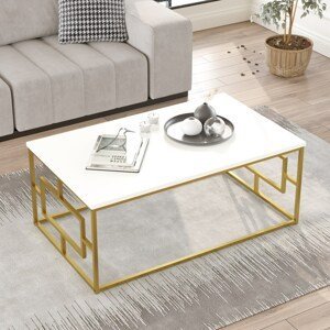 Konferenční stolek VG12 bílý zlatý