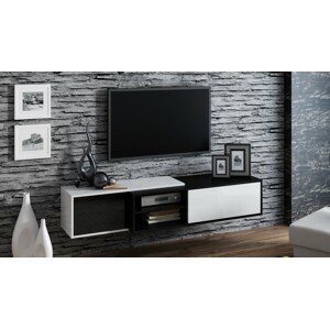 Závěsný televizní stolek SIGMA 1 Provedení: Bílo/černý lesk