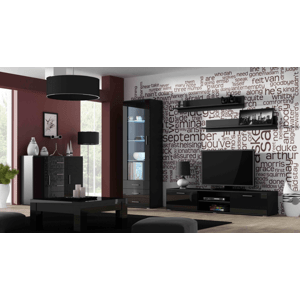 Obývací stěna SOHO 2 Barva: černá, Délka TV stolku: 180cm