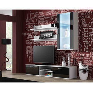 Obývací stěna SOHO 5 Barva: bílá/černá, Délka TV stolku: 140cm