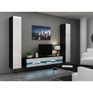 Obývací stěna VIGO NEW 4 Barva: černá/bílá