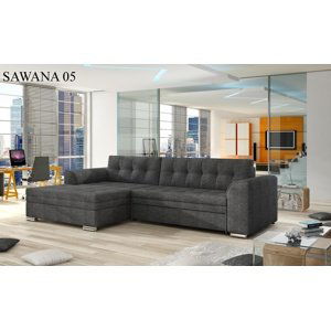 Rohová sedací souprava CONFORTI , levé provedení Sawana 05 dark grey