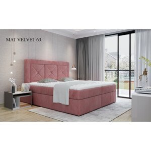 Čalouněná postel IDRIS Boxsprings 160 x 200 cm Mat Velvet 63